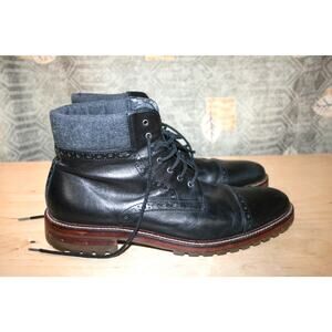 Johnson & Murphy 1850 Blak Leather Ankle Boots 11.5 M